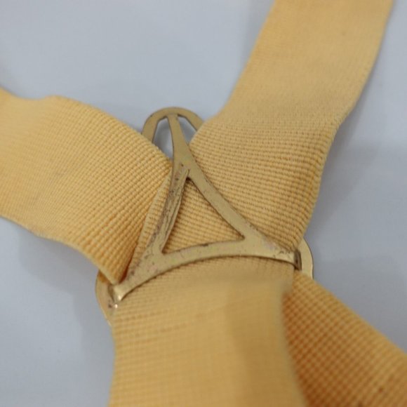 Cas Germany Suspender Mens Yellow Clip On X Back Adjustable Strap Stretch Formal - Picture 6 of 11